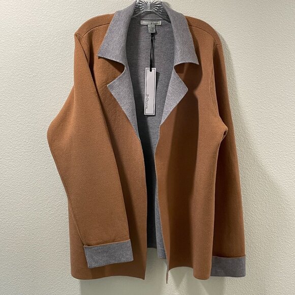 By Design Sweaters - (NWT) BY DESIGN "Lexi" Long Sleeve Two Tone Open Front Cardigan, Brown/Gray - XL